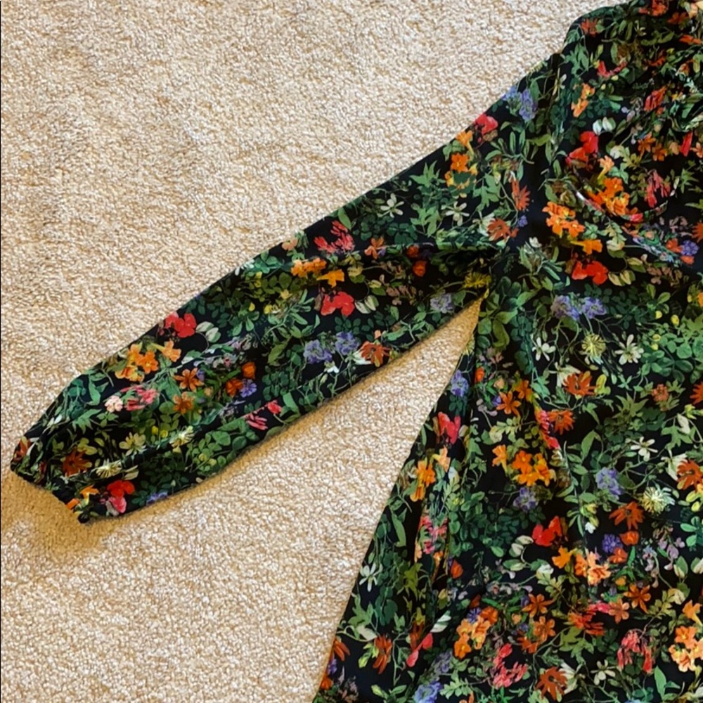 H&M floral tie neck ruffle swing dress in xs - Picture 5 of 7